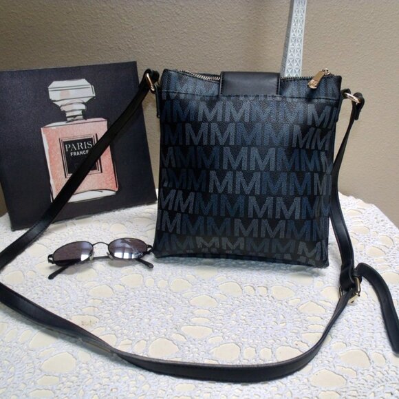 MKF Collection by Mia K Crossbody Vegan Faux Leather Bag Navy Blue - Picture 2 of 9